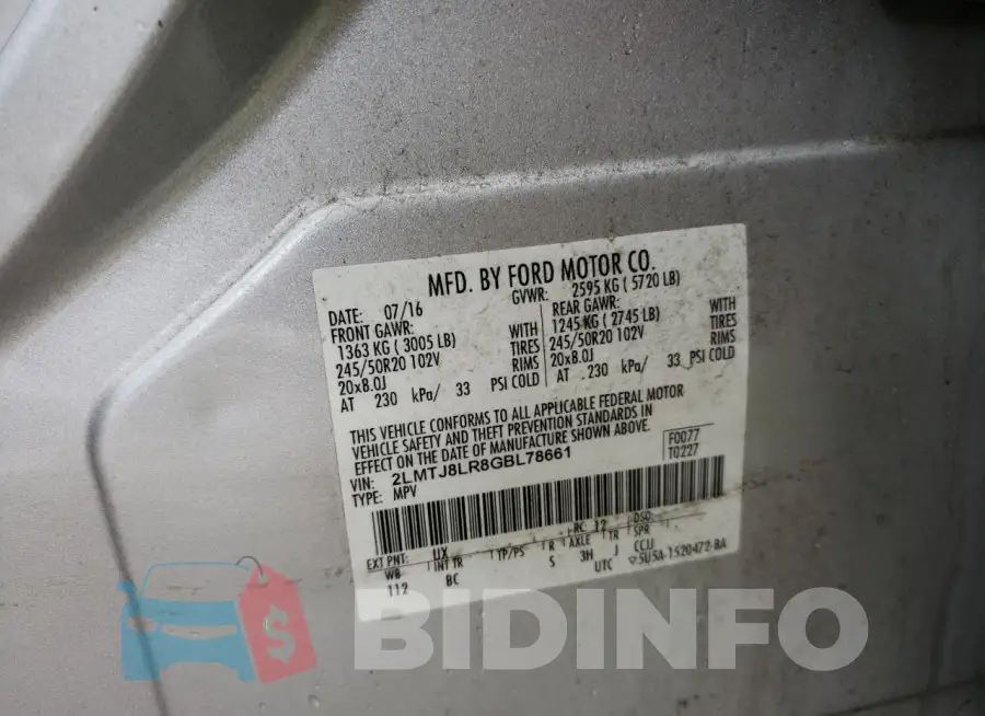 2LMTJ8LR8GBL78661 Photo# 13