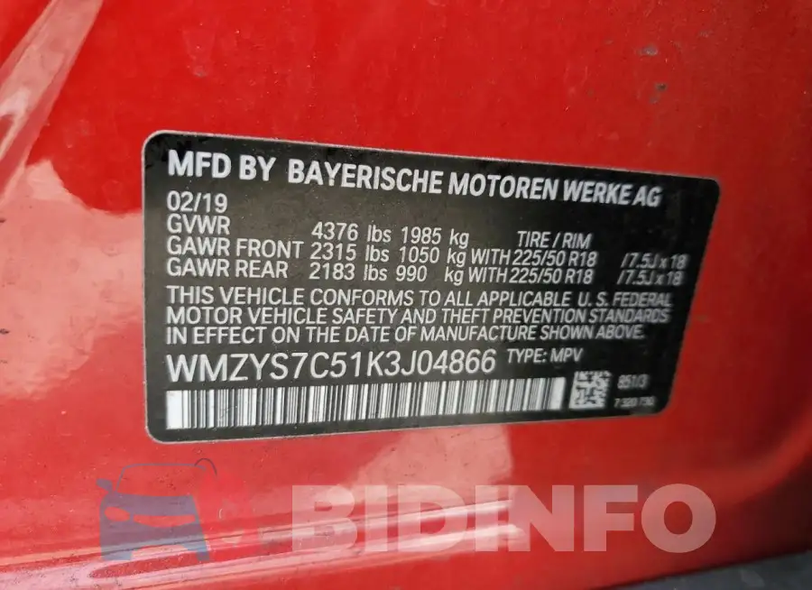 WMZYS7C51K3J04866 Photo# 13