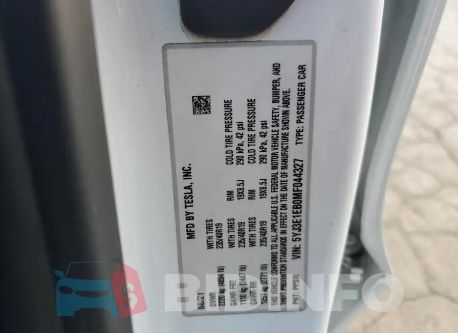5YJ3E1EB0MF044327 Photo# 12