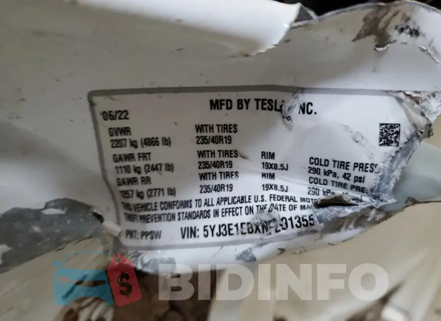 5YJ3E1EBXNF291355 Photo# 13