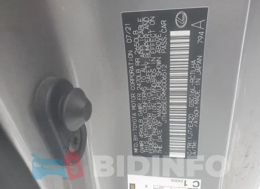 JTHD85EC9M5006512 Photo# 12