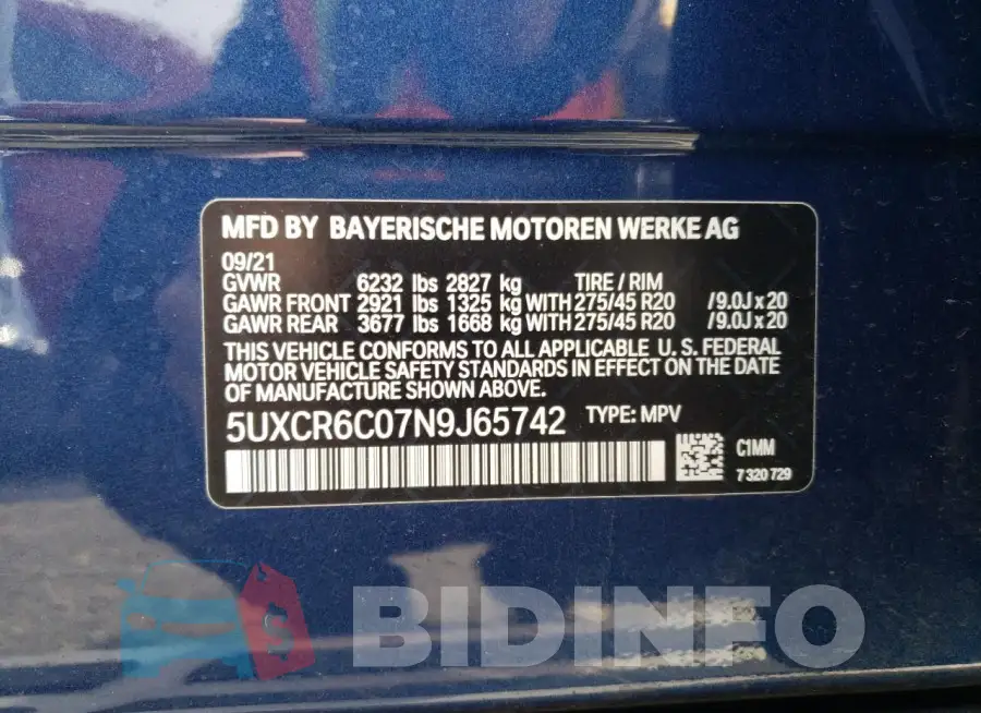 5UXCR6C07N9J65742 Photo# 13