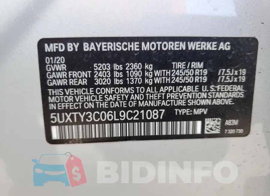 5UXTY3C06L9C21087 Photo# 14