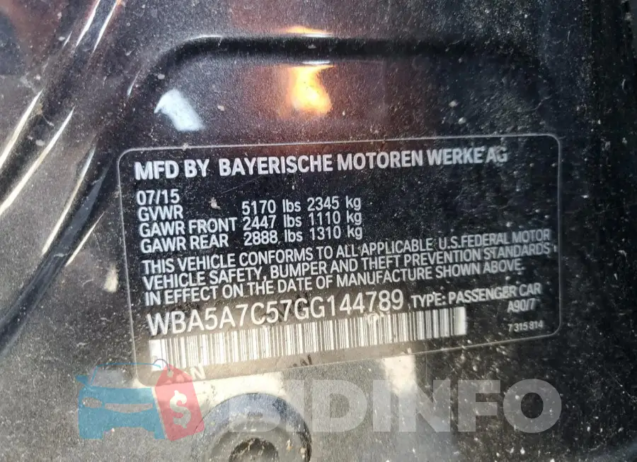 WBA5A7C57GG144789 Photo# 13