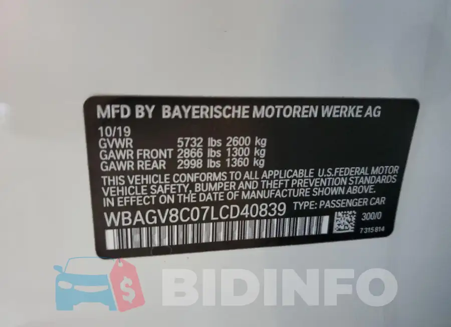 WBAGV8C07LCD40839 Photo# 12
