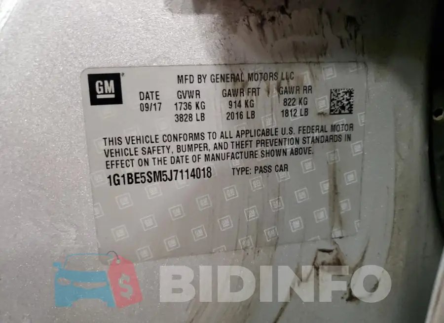 1G1BE5SM5J7114018 Photo# 12