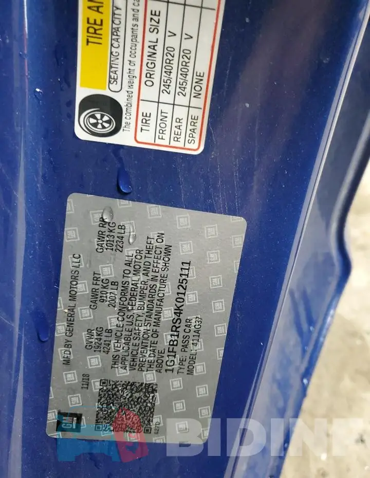 1G1FB1RS4K0125111 Photo# 13