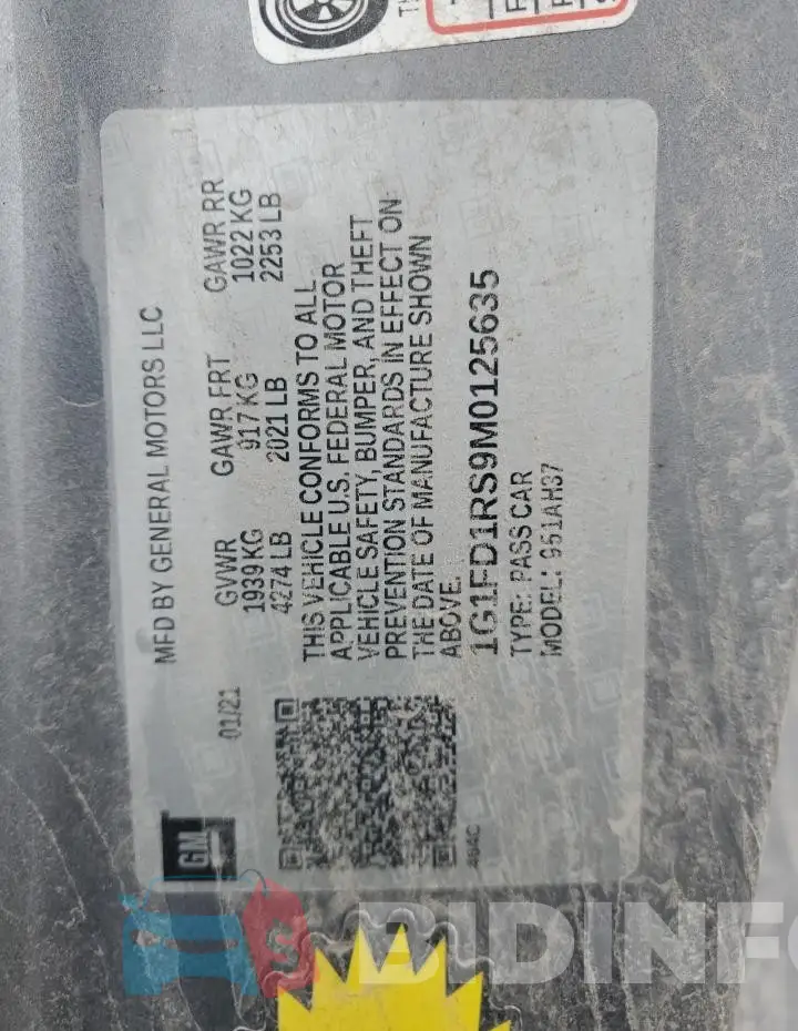 1G1FD1RS9M0125635 Photo# 12