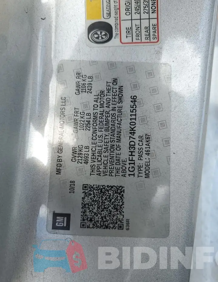 1G1FH3D74K0115546 Photo# 12