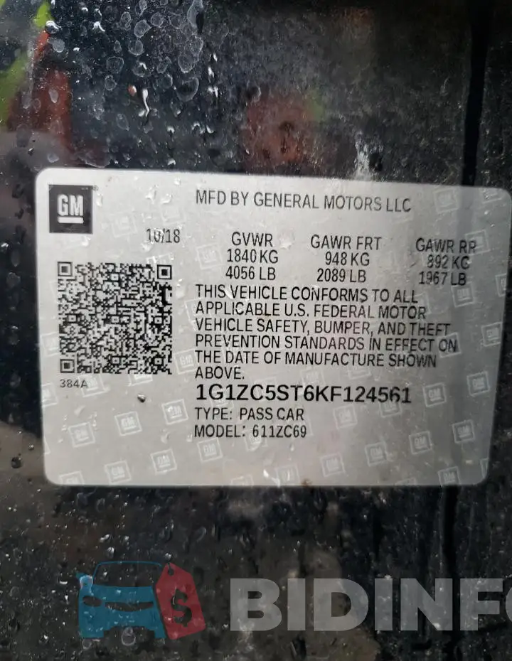 1G1ZC5ST6KF124561 Photo# 12