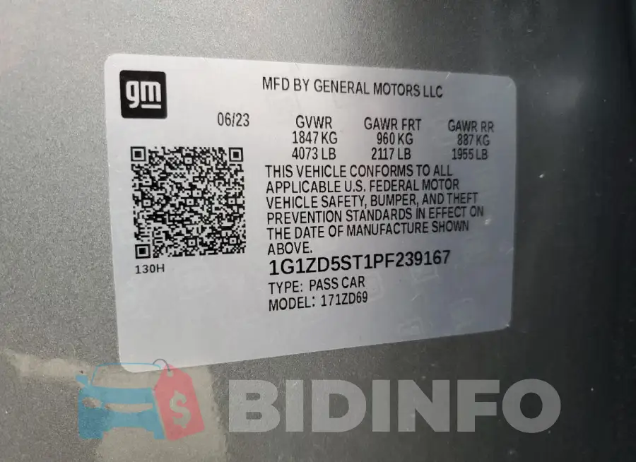 1G1ZD5ST1PF239167 Photo# 12