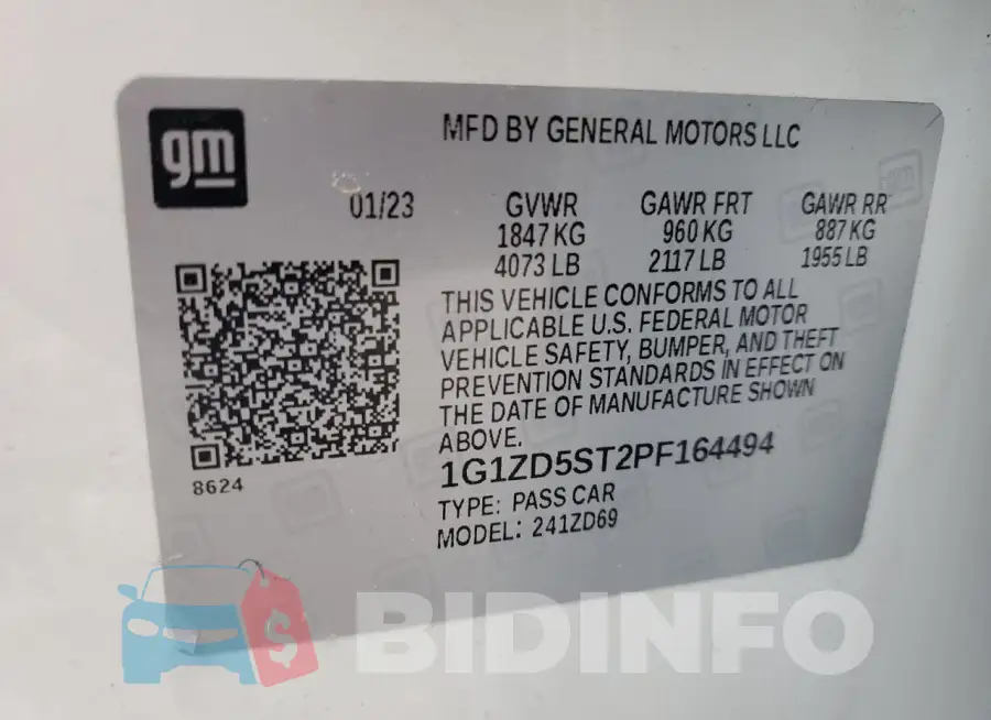 1G1ZD5ST2PF164494 Photo# 13