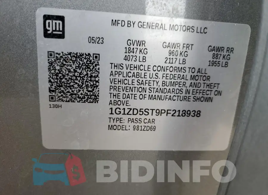 1G1ZD5ST9PF218938 Photo# 13