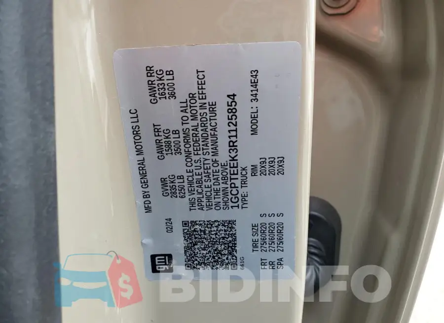 1GCPTEEK3R1125854 Photo# 12