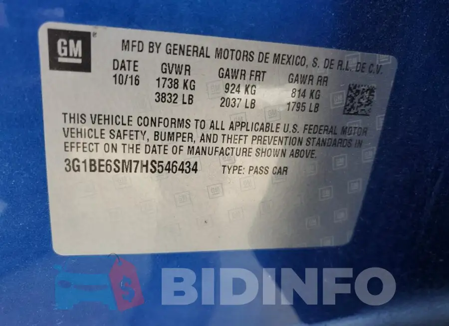 3G1BE6SM7HS546434 Photo# 12