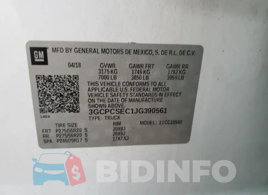 3GCPCSEC1JG390561 Photo# 12