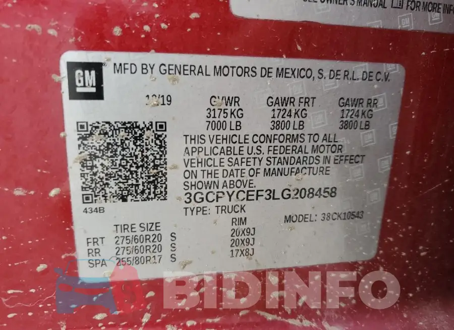 3GCPYCEF3LG208458 Photo# 12