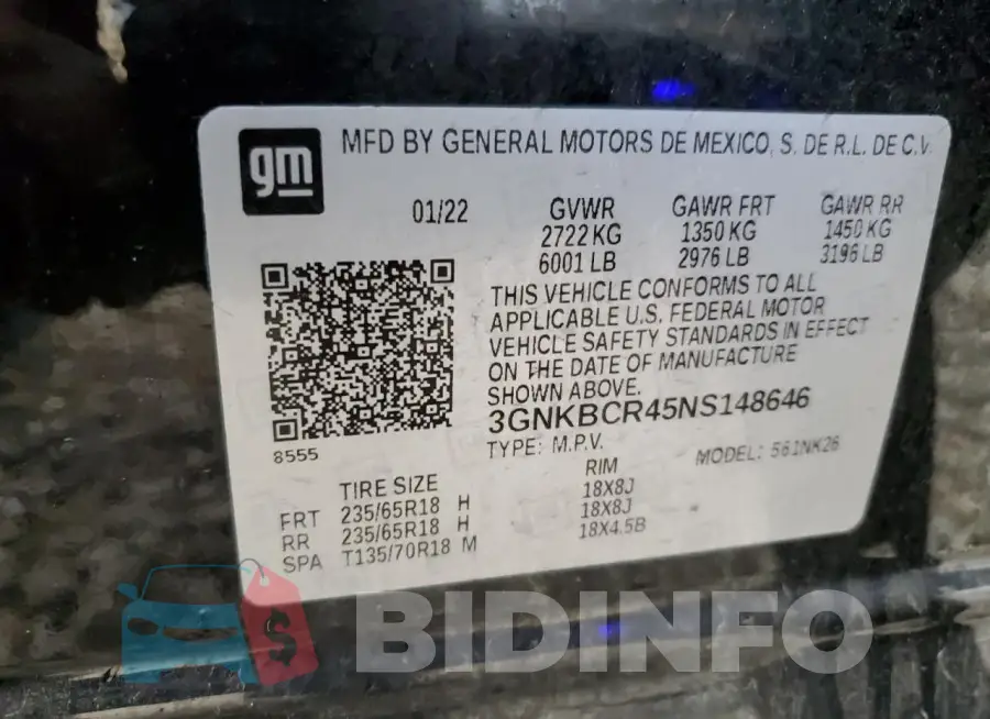 3GNKBCR45NS148646 Photo# 14