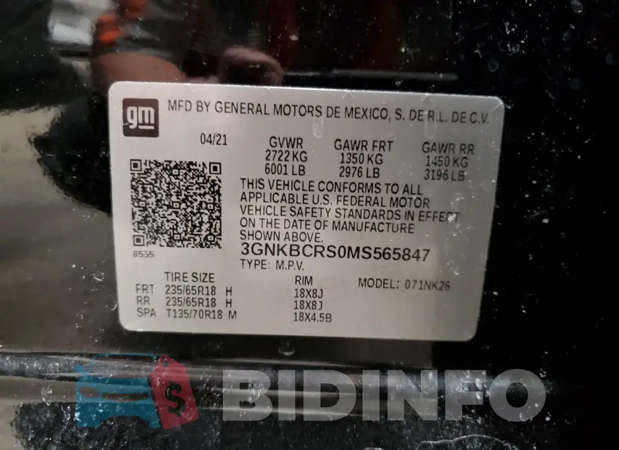 3GNKBCRS0MS565847 Photo# 14