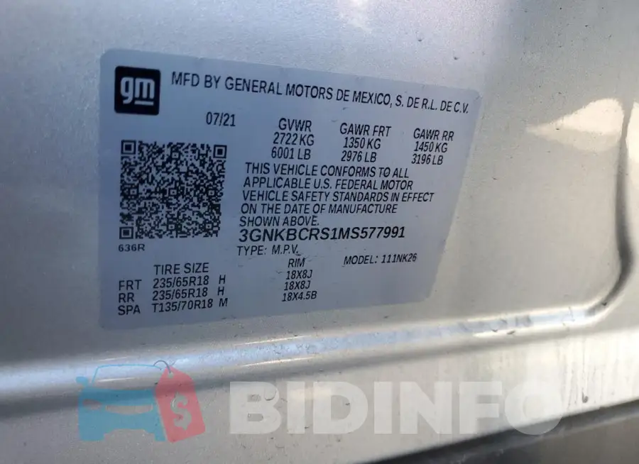 3GNKBCRS1MS577991 Photo# 13
