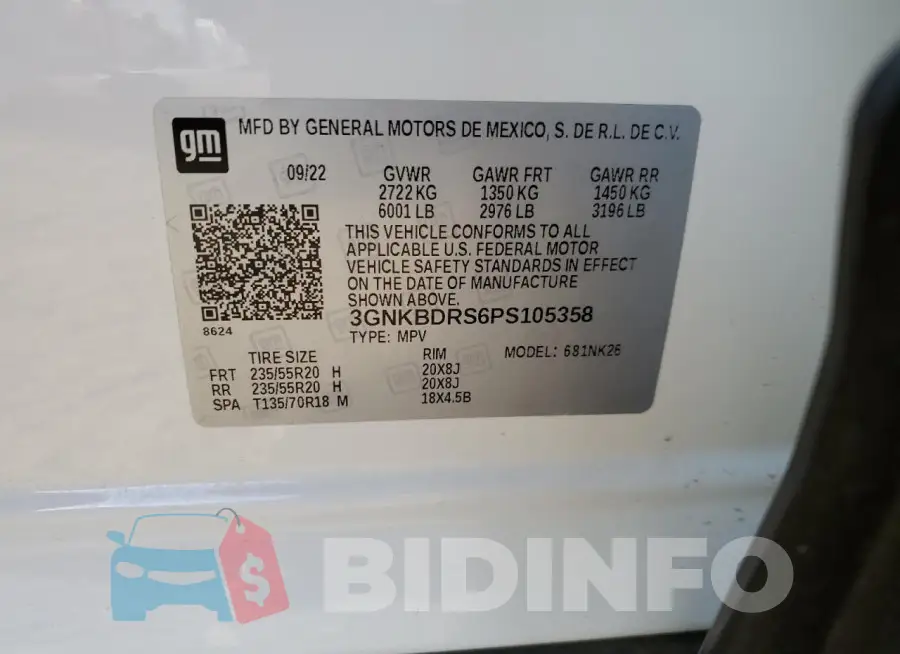 3GNKBDRS6PS105358 Photo# 13