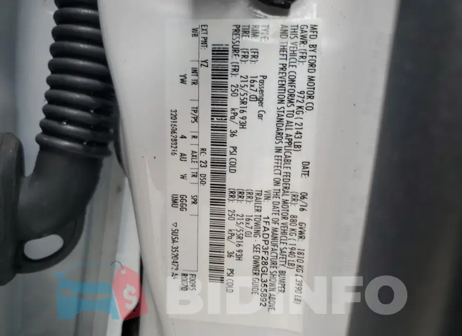 1FADP3F28GL355892 Photo# 12