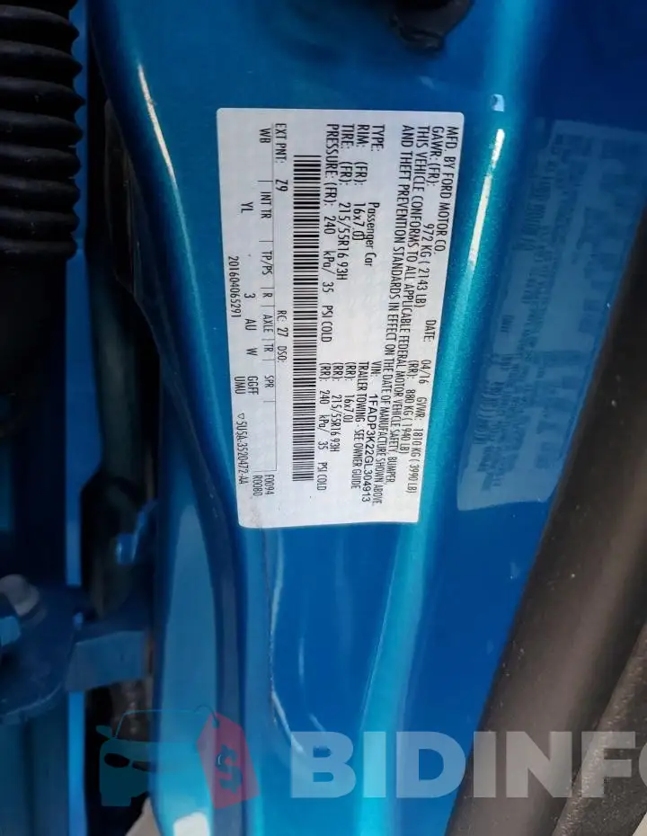 1FADP3K22GL304913 Photo# 12