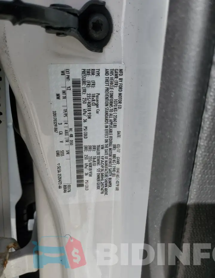 1FADP3L98HL257478 Photo# 13