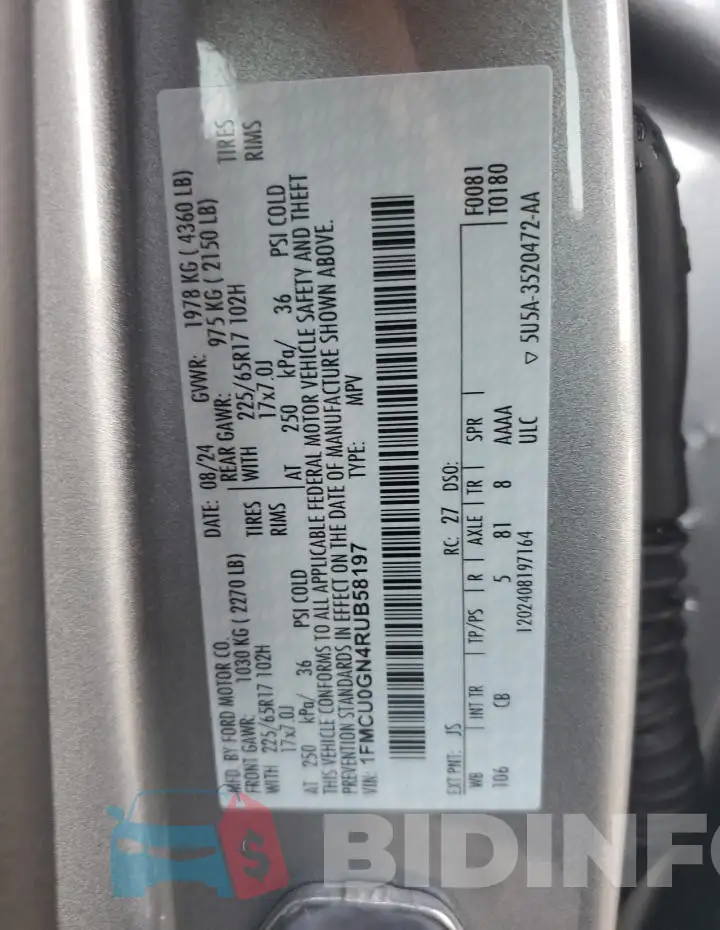 1FMCU0GN4RUB58197 Photo# 13