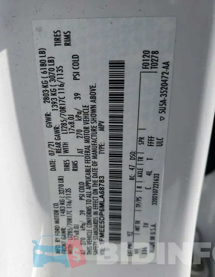 1FMEE5DP6MLA68783 Photo# 13