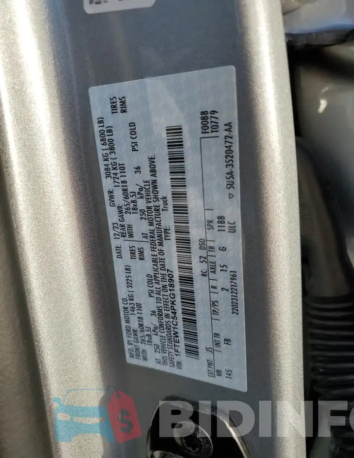1FTEW1C54PKG18907 Photo# 12