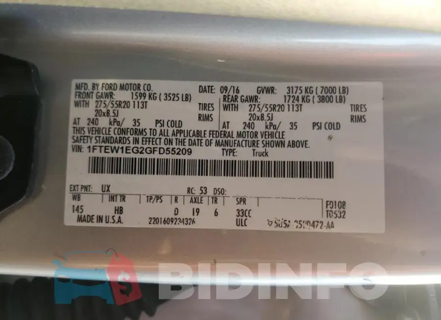 1FTEW1EG2GFD55209 Photo# 13