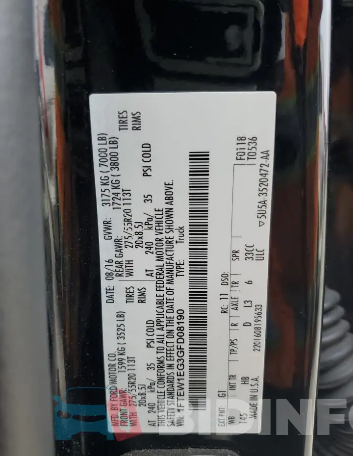 1FTEW1EG3GFD08190 Photo# 12