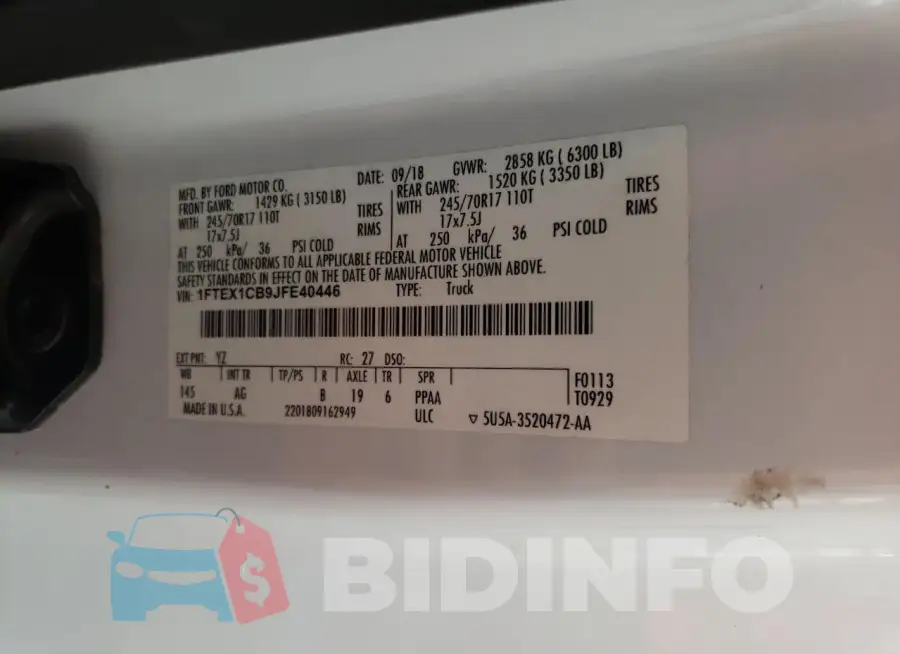 1FTEX1CB9JFE40446 Photo# 12