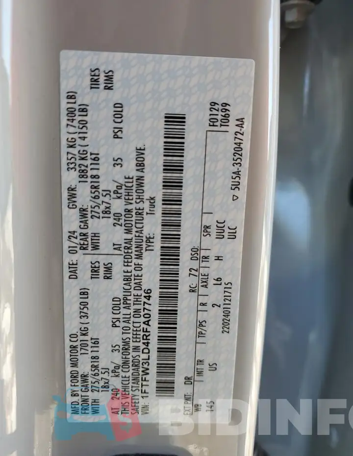 1FTFW3LD4RFA07746 Photo# 12