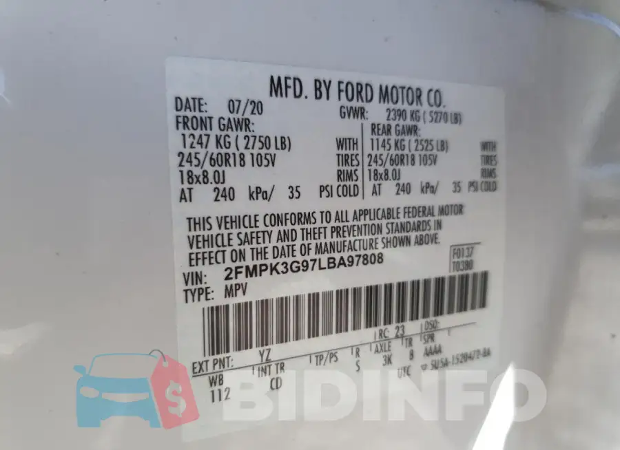 2FMPK3G97LBA97808 Photo# 14