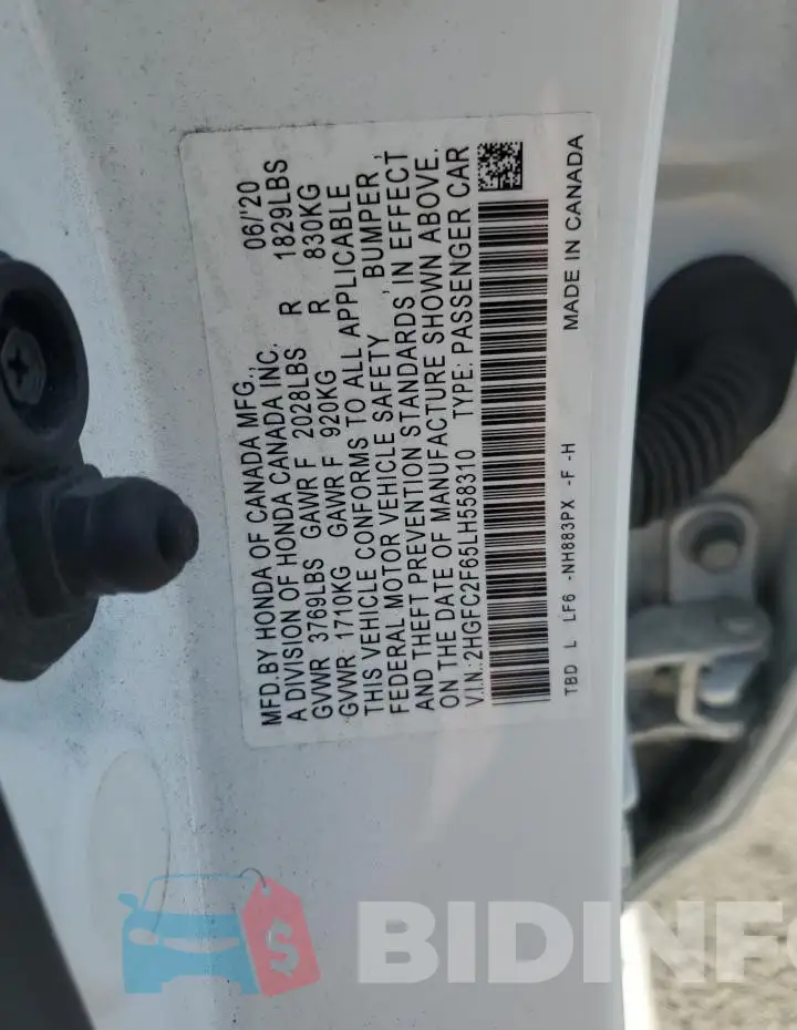 2HGFC2F65LH558310 Photo# 12