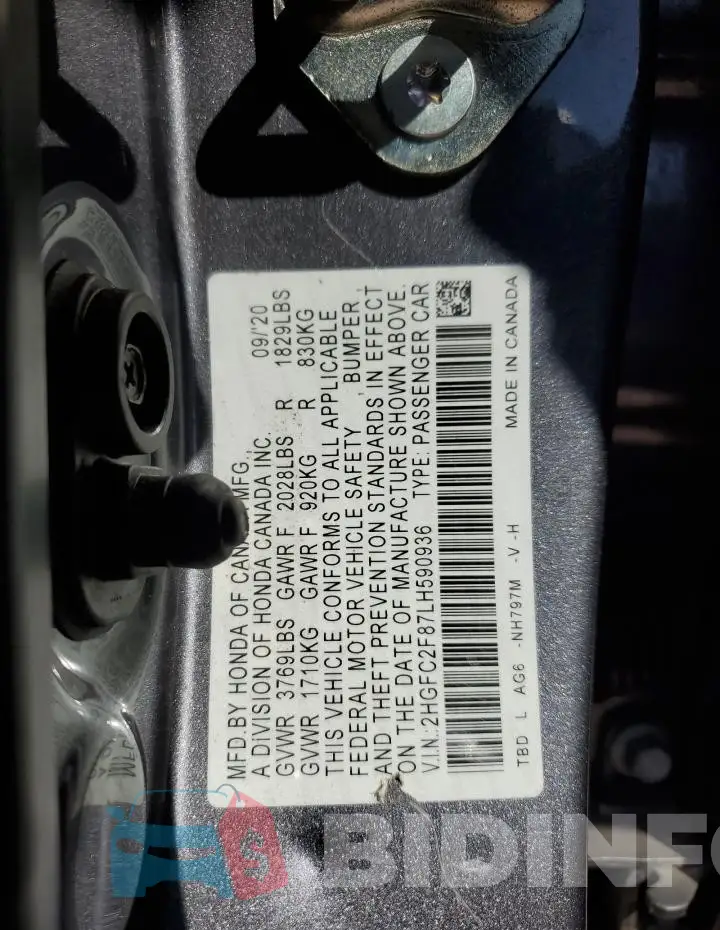 2HGFC2F87LH590936 Photo# 12