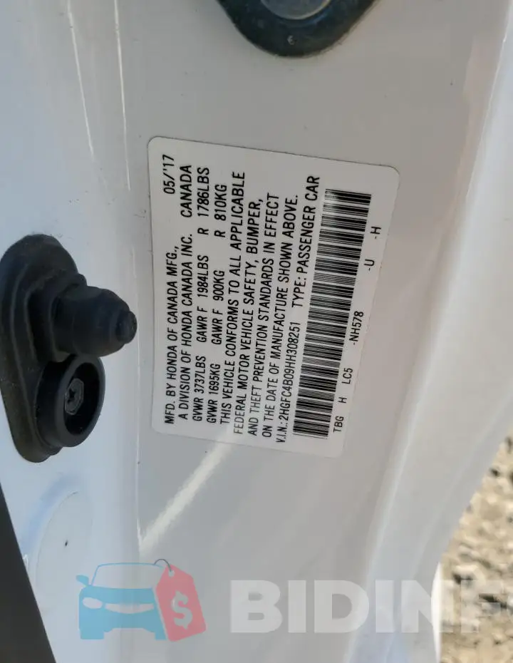 2HGFC4B09HH308251 Photo# 12