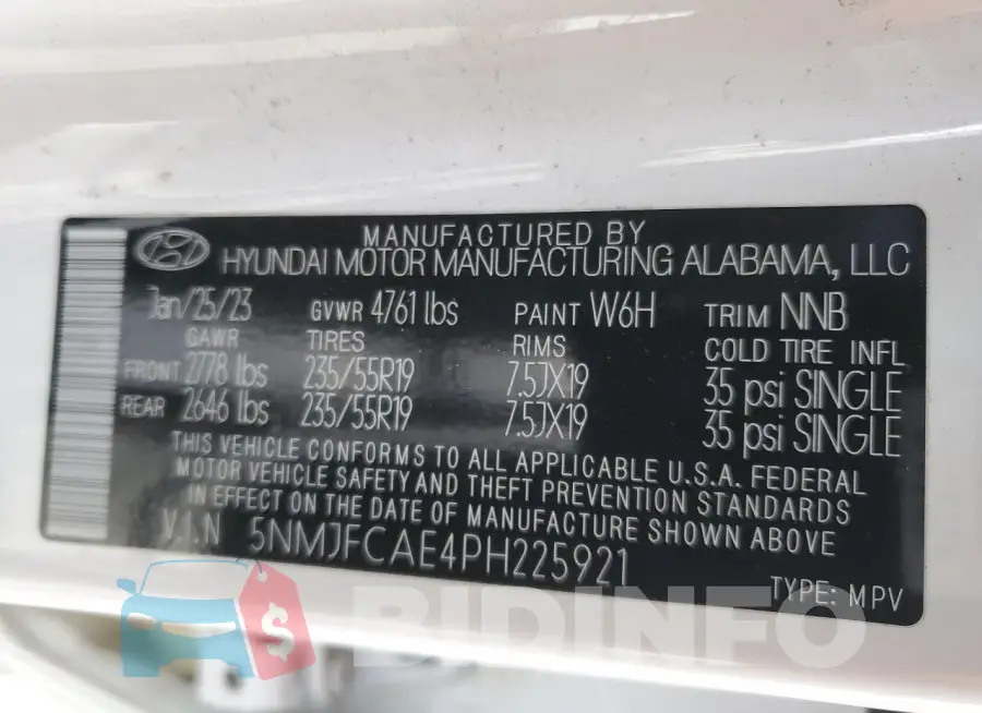 5NMJFCAE4PH225921 Photo# 13