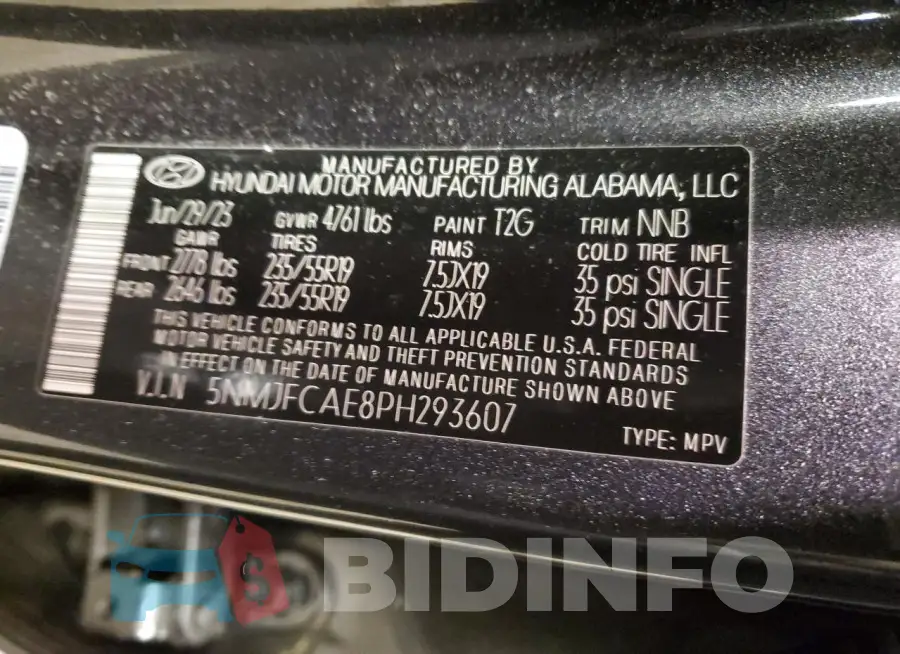 5NMJFCAE8PH293607 Photo# 13
