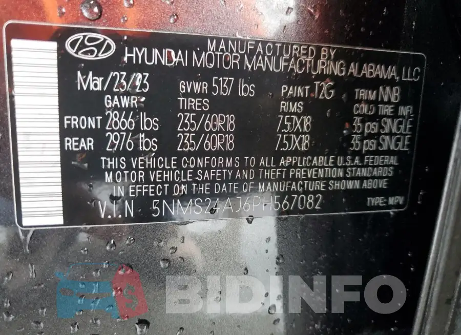 5NMS24AJ6PH567082 Photo# 14