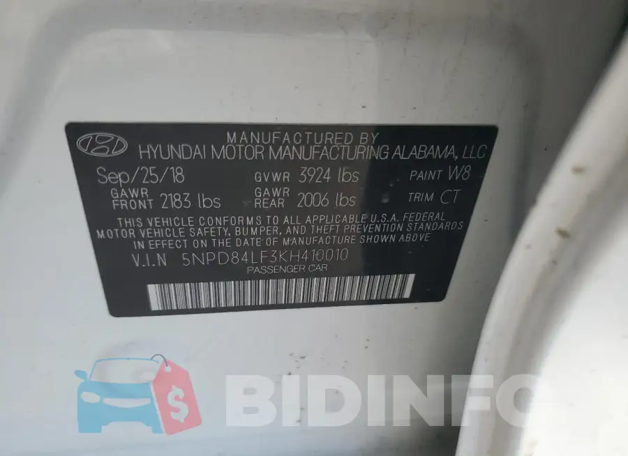 5NPD84LF3KH410010 Photo# 12