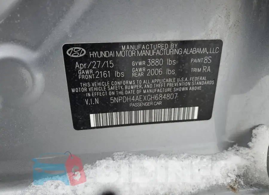 5NPDH4AEXGH684807 Photo# 13