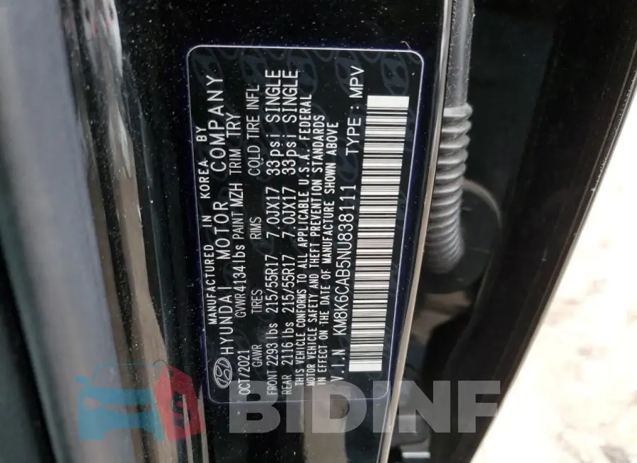 KM8K6CAB5NU838111 Photo# 14