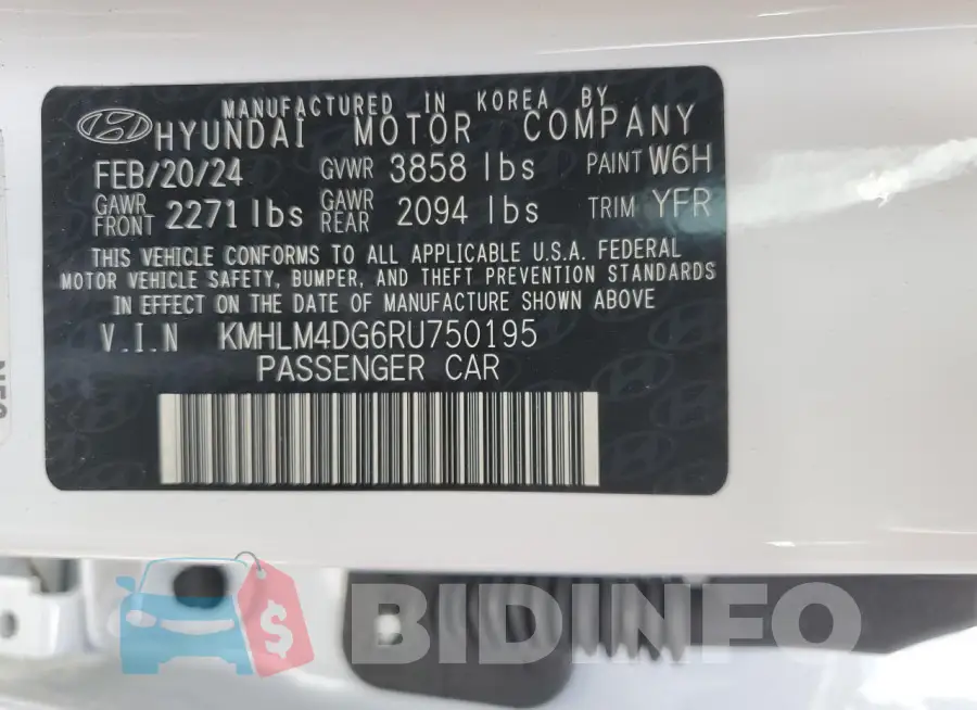 KMHLM4DG6RU750195 Photo# 13