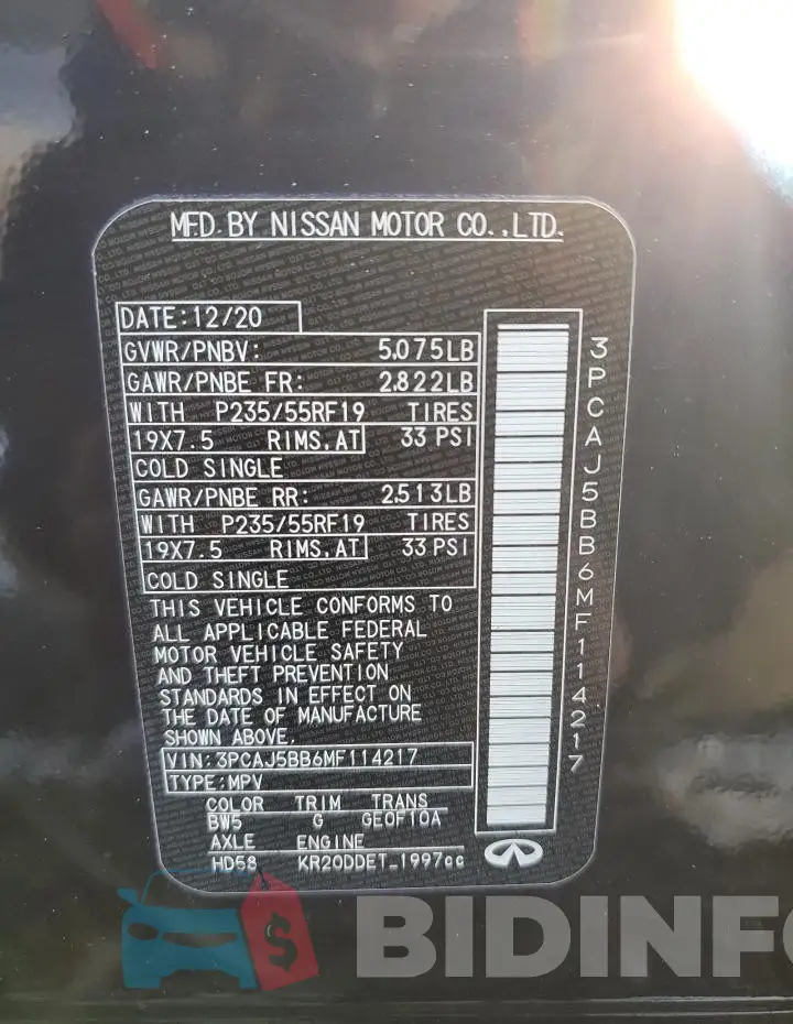 3PCAJ5BB6MF114217 Photo# 12