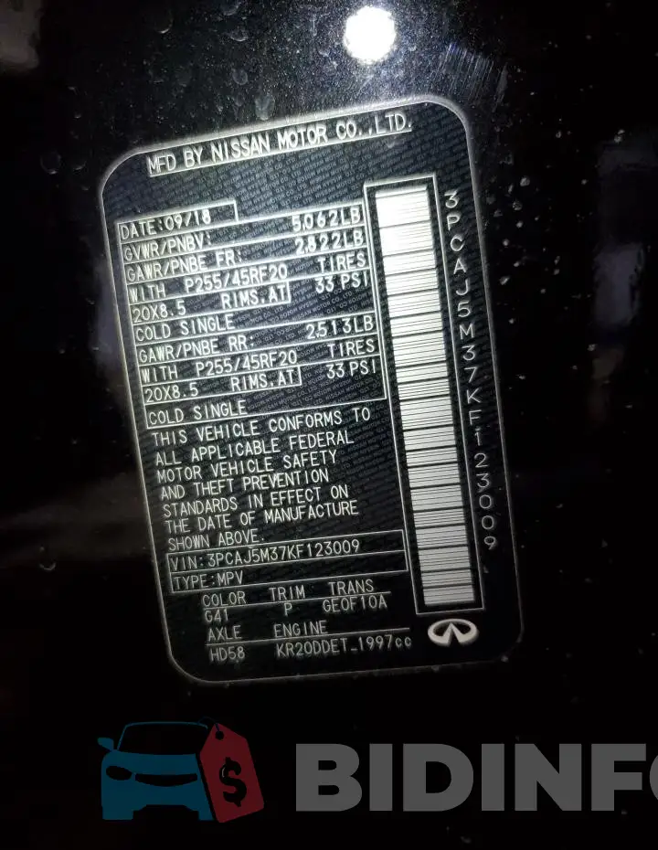 3PCAJ5M37KF123009 Photo# 14