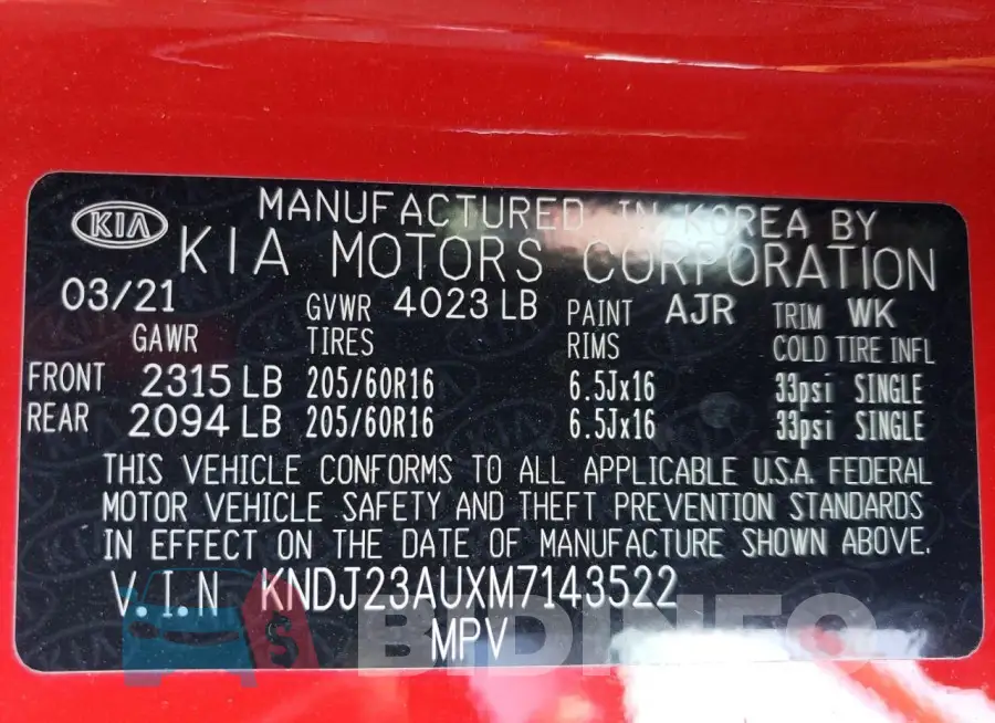 KNDJ23AUXM7143522 Photo# 13