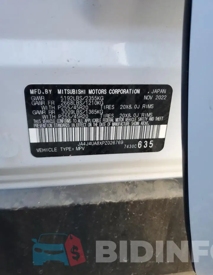 JA4J4UA8XPZ026769 Photo# 13